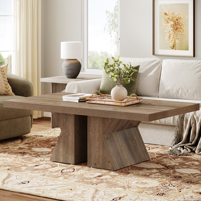 XDYZ 47-Inch Rectangular Wood Coffee Table & Reviews | Wayfair